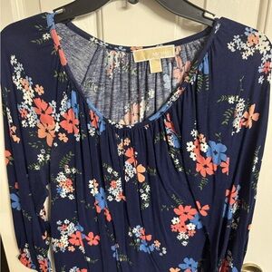 Michael Kors Navy Floral Blouse